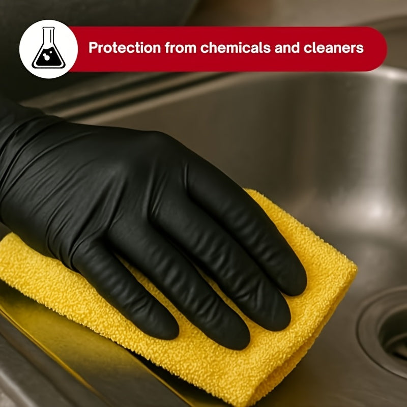 Black Nitrile Disposable Gloves, 200 Count Packaging, 6 Mils Thickness, Flexible And Form-Fitting, Chemical, Grade -Free, Maintenance Team Use