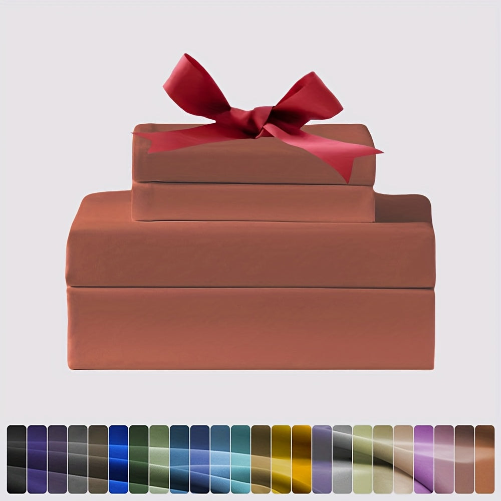 3/4pcs Ultra-Soft Microfiber Queen Size Cool Sheet Set - Hypoallergenic, Breathable with (14" - 17") Deep Pocket, Shrink & Fade Resistant - Includes Flat Sheet, Fitted Sheet, And 1/2 Pillowcases - Ideal for Queen & King Sizes - Gifts, Random Color