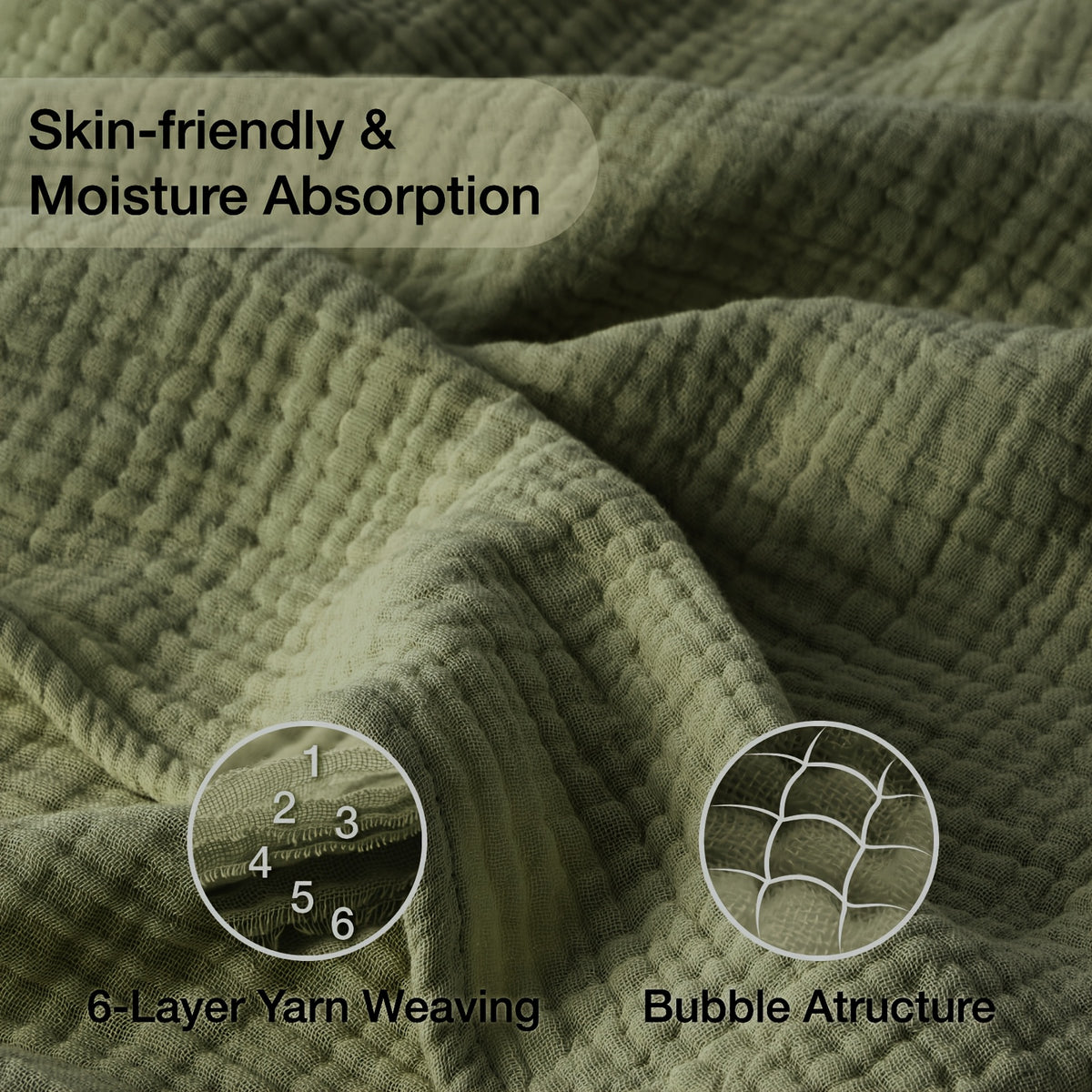 100% Muslin Blankets 6 Layers, Cooling Blanket, Room Decor Blanket, Perfect Holiday Gifts, Breathable & Lightweight, Camping Stuff, Soft Gauze Blanket, Suitable For New Year, Christmas Gifts