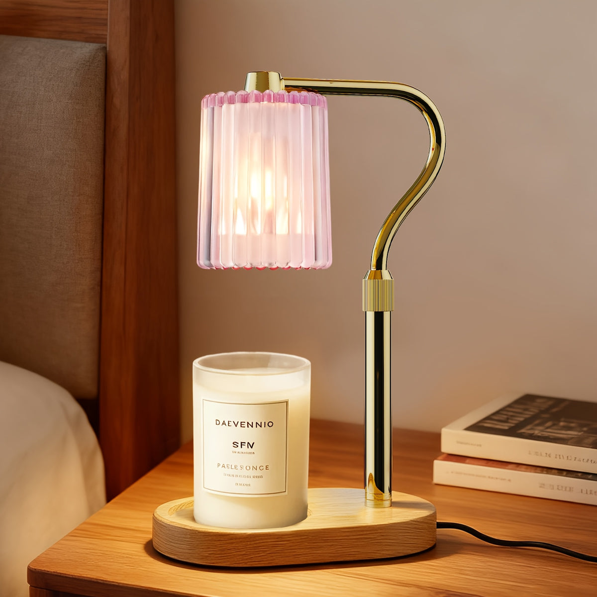 Crystal Lampshade Candle Warmer, Candle Melting Lamp, Lamp with Timer, Height Adjustable, Light Adjustable Heater for Canned Candles, Perfect Birthday Gift for Women, Mother's Day Gift, Suitable for Bedrooms, Living Rooms.No Bulbs Included.