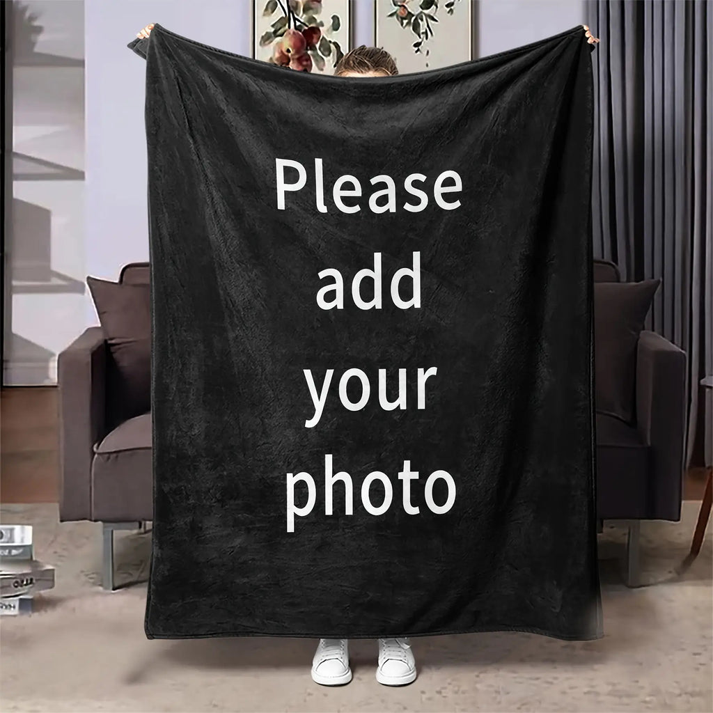 1pc of 280gsm 2DCustomized Photo Flannel Blanket- Soft, Warm, and Cozy| Perfect for Home, Travel and Office| Perfect Birthday and Anniversary Gifts| Modern Style with Printed Design| All-season Comfortable, Personalized Blanket