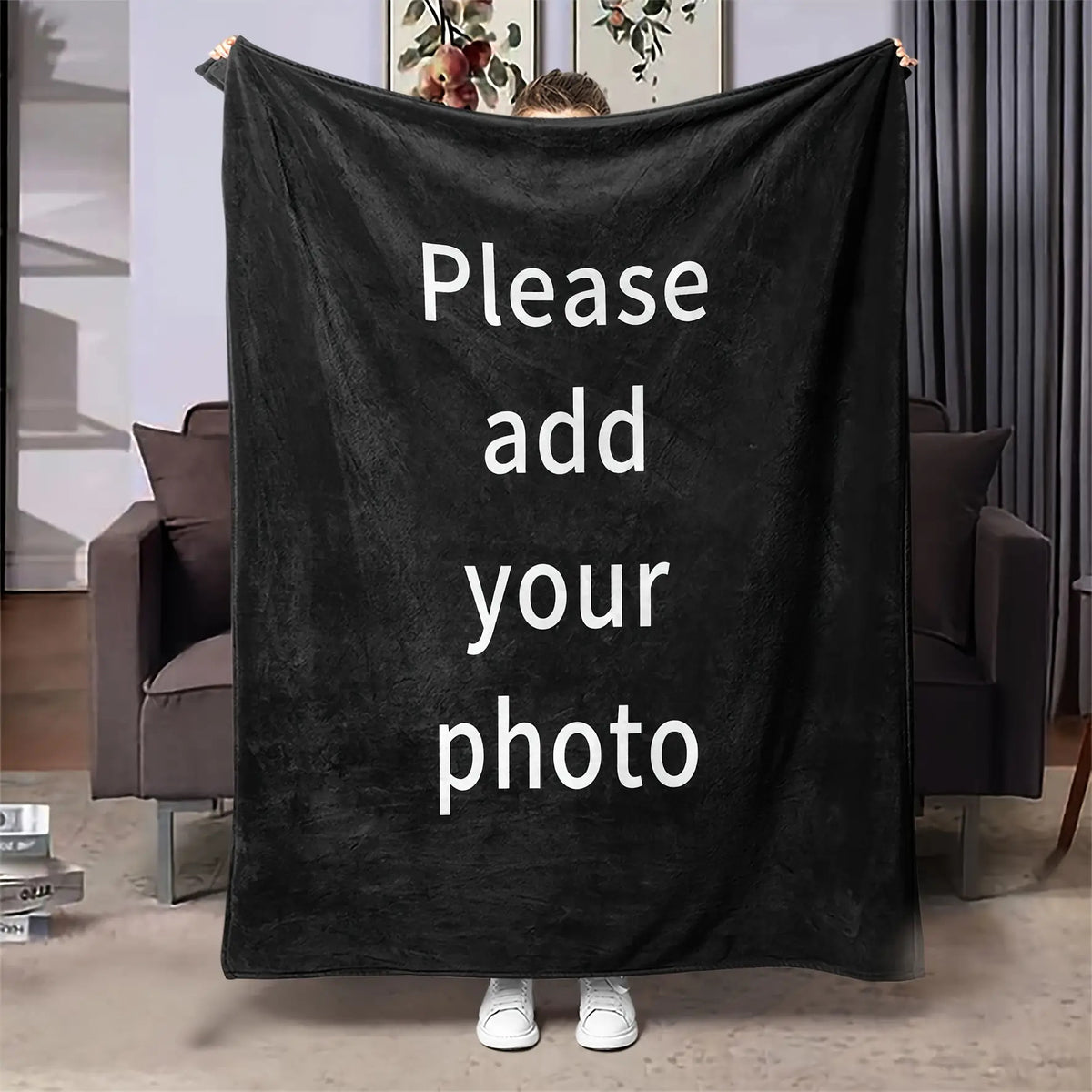 1pc of 280gsm 2DCustomized Photo Flannel Blanket- Soft, Warm, and Cozy| Perfect for Home, Travel and Office| Perfect Birthday and Anniversary Gifts| Modern Style with Printed Design| All-season Comfortable, Personalized Blanket