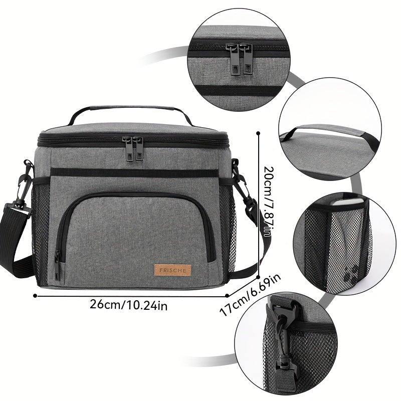 Newest Insulated Lunch Bag, Reusable Insulated Lunch Bag for Men And Women, Leakproof Freezer Bag with Adjustable Shoulder Strap, Portable Fresh Cooler Bag, Outdoor Insulated Handle Bag for Office, Travel, Beach, Picnic, Camping, School