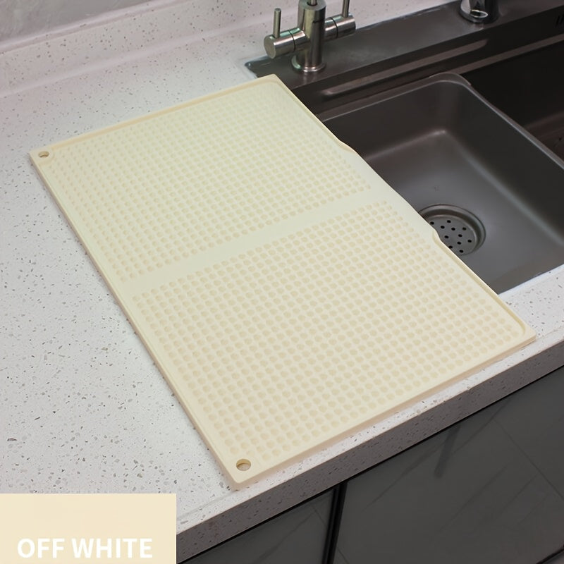 Extra-large Kitchen Splash-proof and Drying Pad - 17.72x12.2 Inches Heat Resistant up to 446°F/230°C, Anti-slip Countertop Pad, Drain Hole, Sink, Stove, Countertop Drying Pad - Easy to Clean, Dishwasher Safe, Space-saving Design
