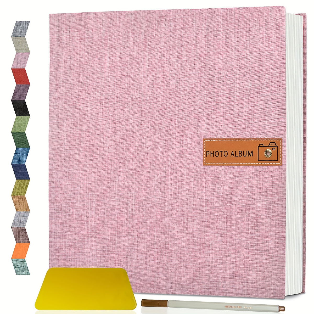 1pc Large Photo Album Self-Adhesive 4X6 5X7 8X10 Scrapbook Album Picture Book, Gifts for Mom, Family Baby And Wedding, with Metal Pen And Plastic Board Photo Album Book Valentine'S Day Gifts Mother'S Day Gift