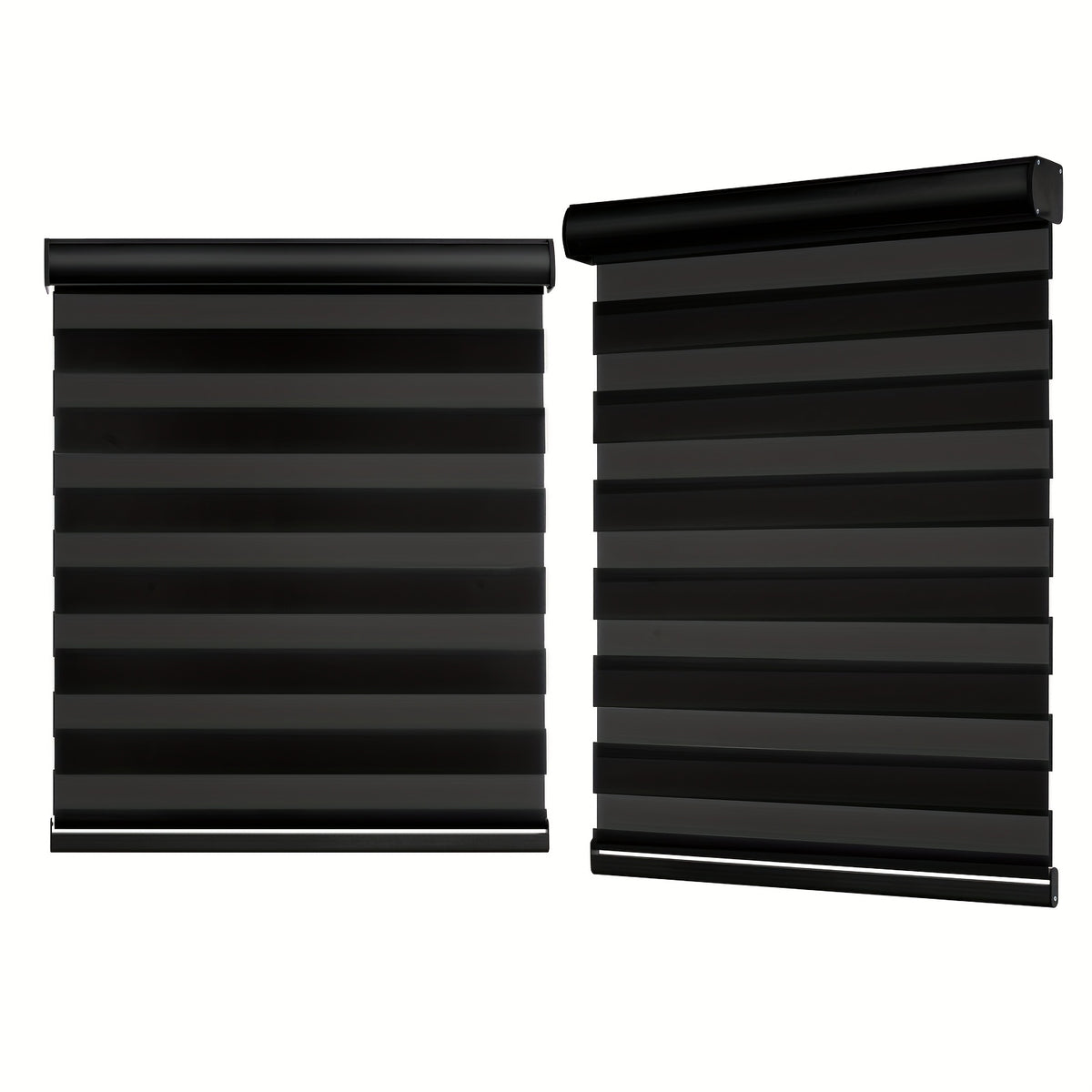 Cordless Zebra Blinds Suitable for Home Windows & Doors - Cordless Pull Down Roller Shades with Dual Layer Light Filtering & Blackout Privacy, Modern Vinyl// Window Treatments for Bedroom,, - Easy Install