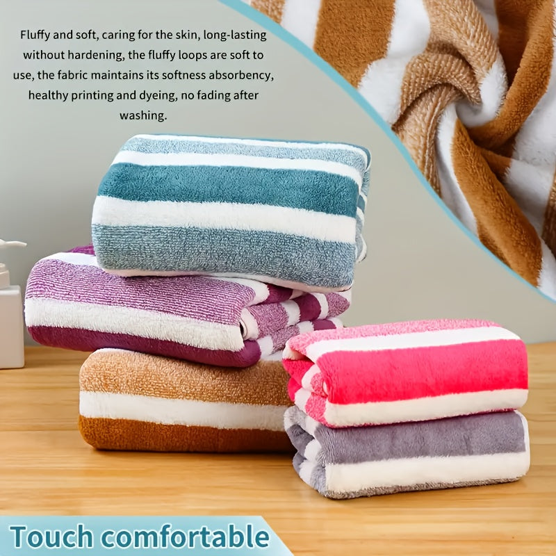 9/15pcs Classic Towel Set, No Hair Loss, Super Absorbent, Super Soft Two-Color Striped Interval Bath Towel Combination, Including 2/5 Large Bath Towels, 2/5 Large Face Towels, 5 Hand Towels, Bathroom Supplies, And Beach Essentials