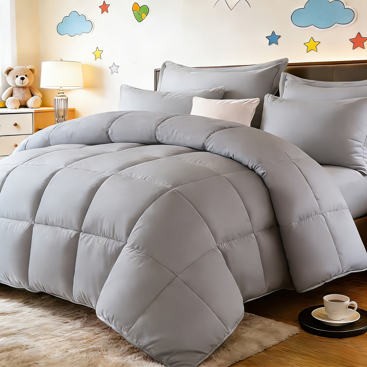 2/3pcs Red And Black bedding with All-Season Comforter, Available in Standard Double/King Double/Super King Sizes. Includes 1 Comforter And 1/2 Pillowcases, Suitable for Kids' Rooms, School Dormitories, Apartments