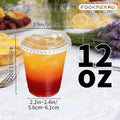 Strawless Plastic Cups with Lids, 100-Pack Clear PET Cold Drink Cups in 12, 16 or 20 oz for Iced Coffee, Smoothies, Holiday Parties and Family Gatherings
