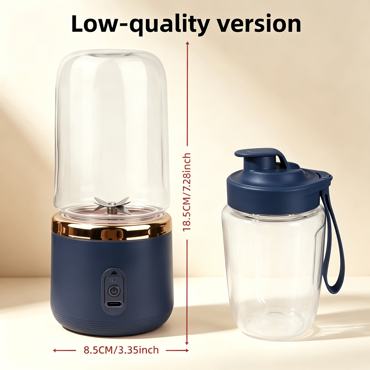 Portable Double Cup Fruit And Vegetable Juicer, Made of Food Grade ABS, with a Capacity of 1500Mah Rechargeable Battery, Gift Box, Multifunctional Juicer, Kitchen Supplies, Essential for Summer Fruit Juicing