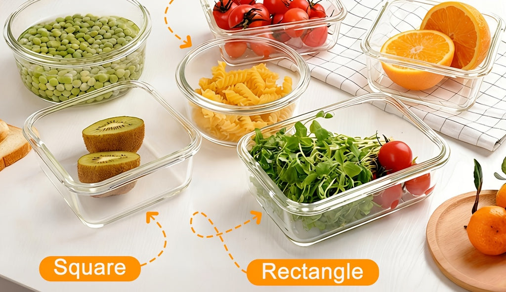 24pcs Glass Food Storage Containers with Lids, Meal Prep, Pantry Kitchen Storage Containers for Lunch, Leak Proof, Airtight Glass Lunch Bento Boxes for Microwave, Oven, Freezer And Dishwashe(12Lids+12Containers)