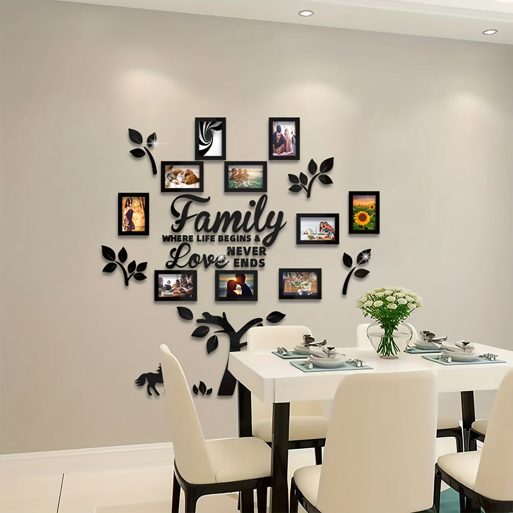 [Christmas Halloween] Set of 3D Acrylic Photo Frame Wall Decorations With Poster Templates - Self-Adhesive DIY Photo Collage Gallery for Family, Family Tree, Wedding, New Year, Christmas, Back to School, Anniversary for Halloween&Christmas