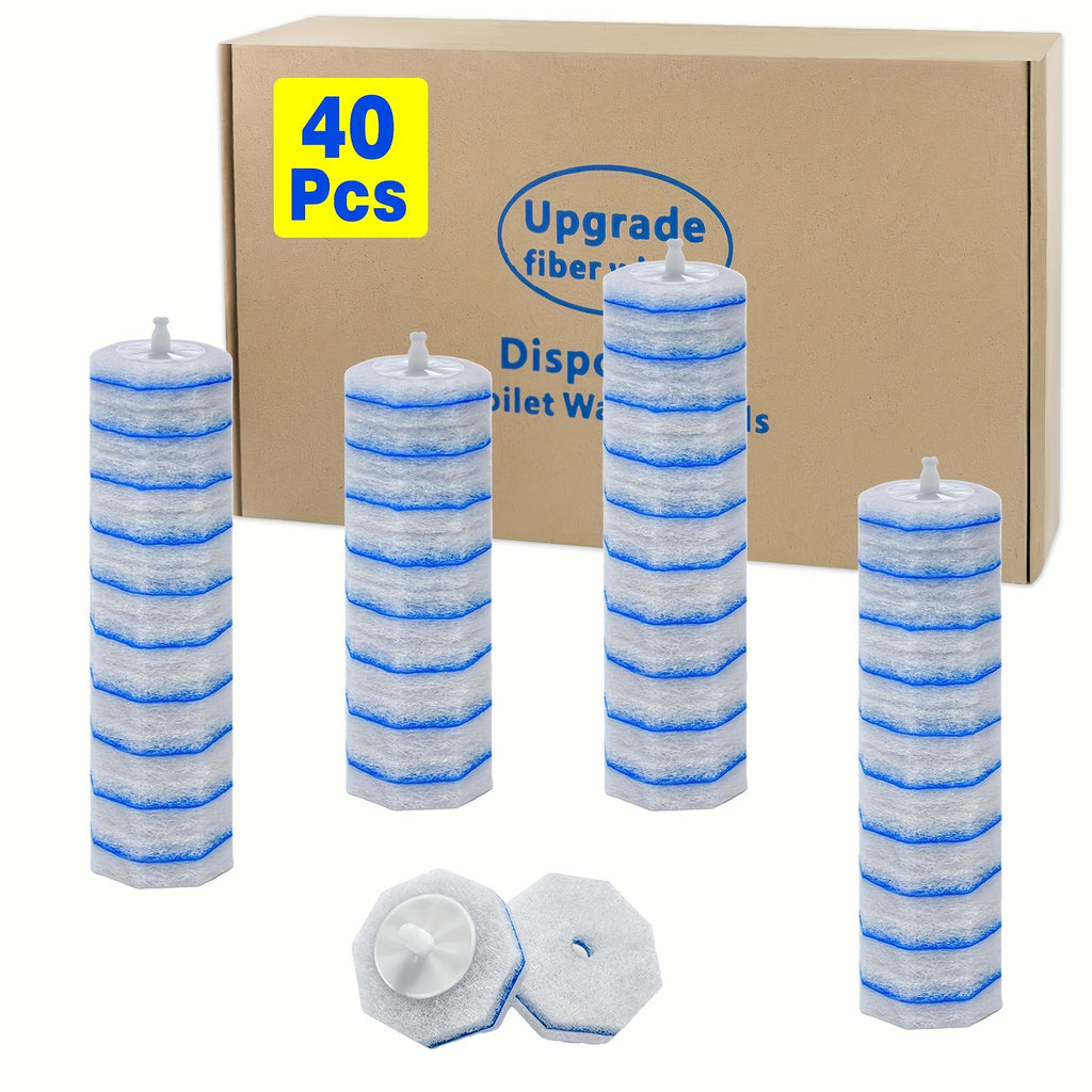 80/40-count Toilet Wand Refills for Clorocs, Disposable Toilet Bowl Cleaner Wand Refills, Toilet Bowl Brush Replacement, Microfiber Toilet Brush Refills for Bath & Toilet Bowl Cleaning