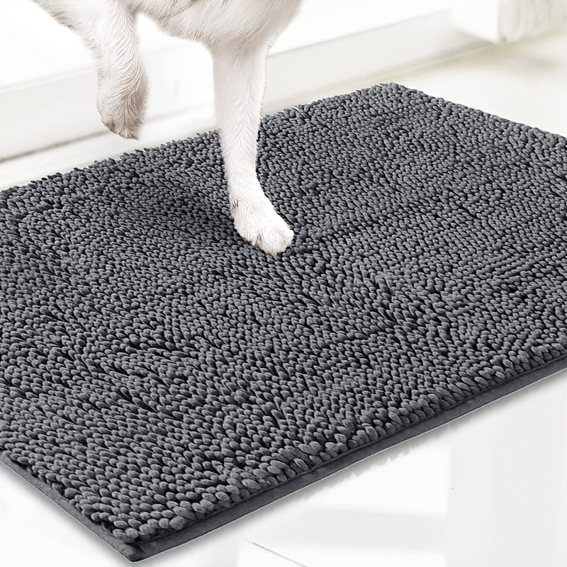 Super Absorbent Microfiber Dog Door Mat for Muddy Paws, Non-Slip Washable Pet Rug, Quick Dry Chenille Entryway Carpet, Indoor Outdoor Carpet, Outside Rug, Outside Rugs, Machine Washable Indoor Outdoor Mat