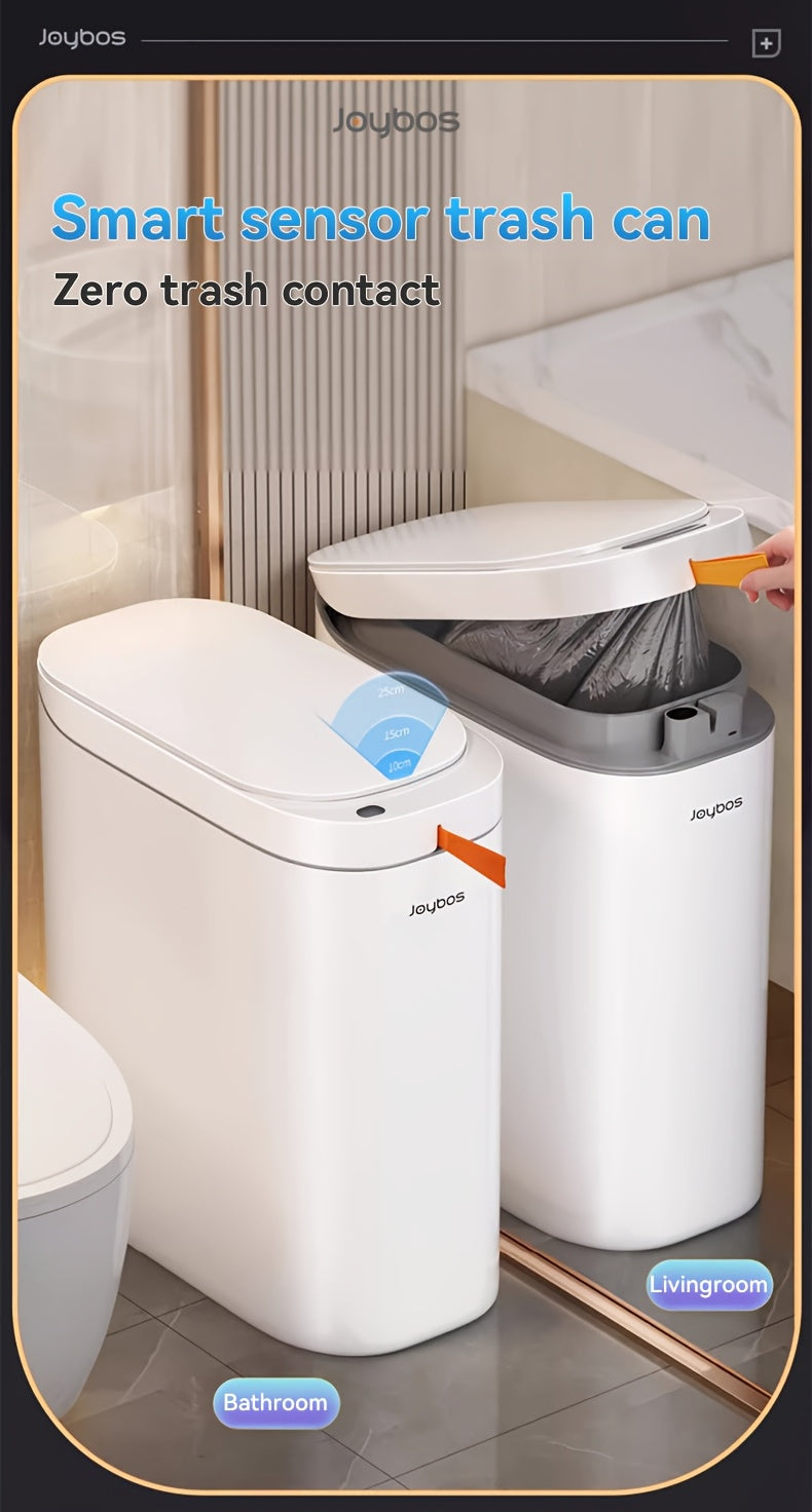 1pc/2pcs/3pcs Self-Emptying Trash Can with Drawstring Bags, Hands-Free Pull-Out Design, 3.8-Gallon Capacity – Ideal for Home, Bathroom, Kitchen, Bedroom & Dorm Room Decor and Accessories