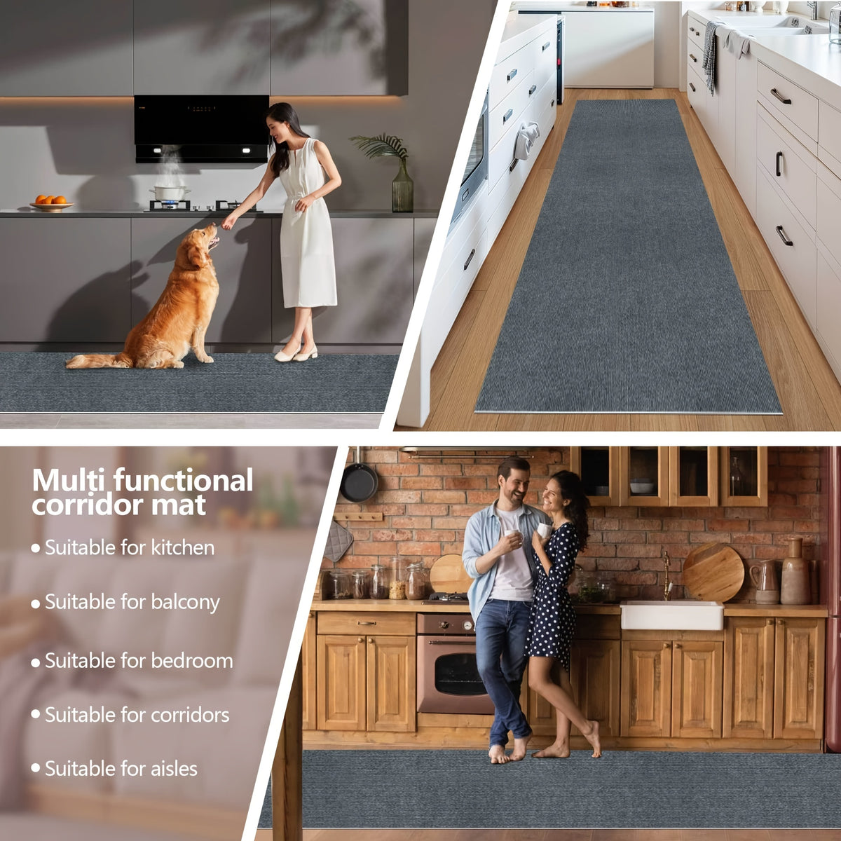 Area Rugs, Hallway Runners, and Non-slip Carpet Runners. Suitable for Bedside Rugs, Kitchens, Bedrooms, Living Rooms, Dining Rooms, Entrances, and Hallways. Ideal for Hardwood Floors. 4mm Thick Christmas Home Decoration Mats, Self-adhesive Non-slip