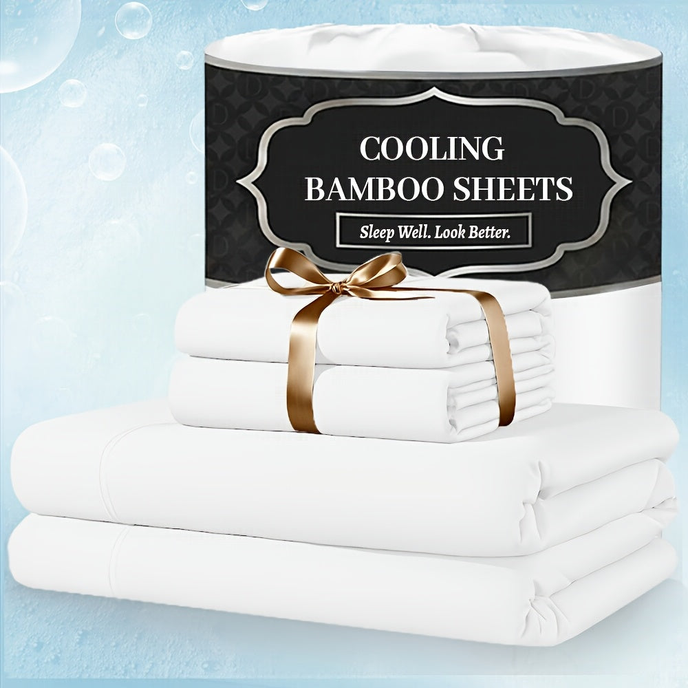 For Extra Deep Pocket Queen Size Sheets - 3/4pcs Breathable And Cooling Bamboo Bed Sheet Set, Luxury, Soft Wrinkle-Free for Extra Deep Mattresses, Room Decor, Kids Sheet And Pillowcase Sets