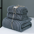 3 Piece Coral Fleece Towel Set, Soft Thickened Absorbent Bathroom Collection with 1 Large Bath Towel and 2 Hand Towels in Five Colors for Home and Gym