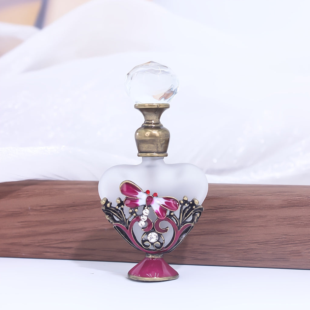 Dragonfly Perfume Bottle, 1.35 oz Vintage Style Refillable Empty Fragrance Container for Essential Oil Storage, Vanity Display and Thoughtful Gifts