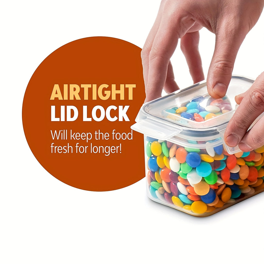 14/18/30/48/60/84pcs Airtight Food Storage Containers with Lids, BPA Free Plastic Kitchen Storage Containers for Rice, Spaghetti, Cereal, Pasta, Flour And Sugar Containers, 7/9/15/24/30/42 Lids+7/9/15/24/30/42 Containers Kitchen Additions