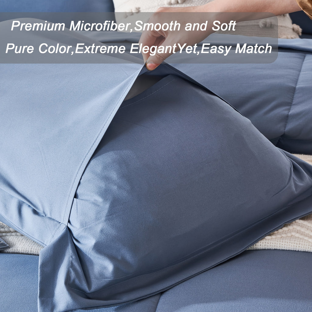 Quilted Bed in a Bag Comforter Set, 5 or 7 Piece Soft Fiber-Filled Bedding with Flat Sheet Fitted Sheet and Pillowcases for Twin Full Queen and King Beds