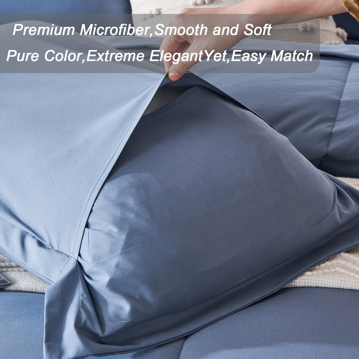Quilted Bed in a Bag Comforter Set, 5 or 7 Piece Soft Fiber-Filled Bedding with Flat Sheet Fitted Sheet and Pillowcases for Twin Full Queen and King Beds