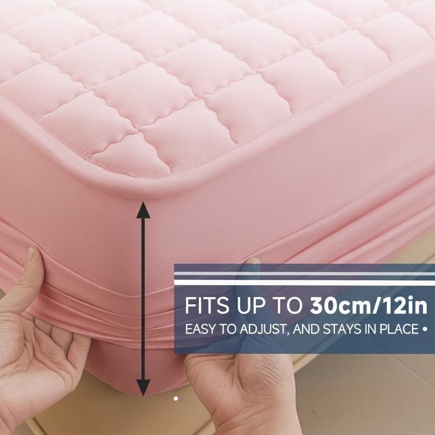 1pc Modern Soft Breathable Waterproof Bed Fitted Sheet - Lightweight, Fitted Mattress Protector For All Beds, Bedding Essentials, Minimalist Design (Excluding Pillowcases)
