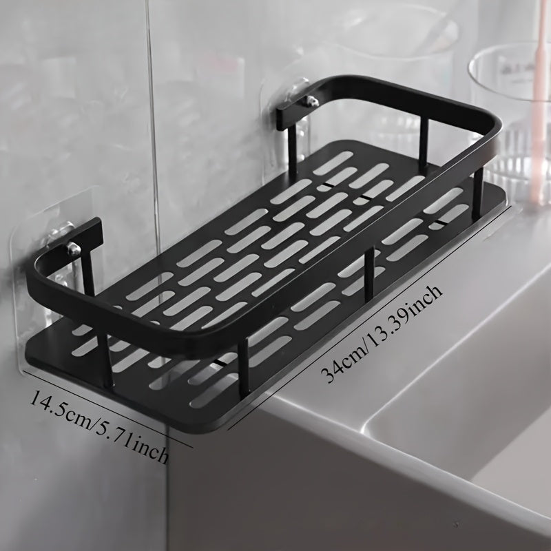 2pcs Stainless Steel Shower Caddy Racks - Rust-Resistant Wall-Mounted Bathroom Organizer with 2-Tier Shelves, Space-Saving Corner Storage for Shower & Bathtub Accessories (Black), Shower Caddies