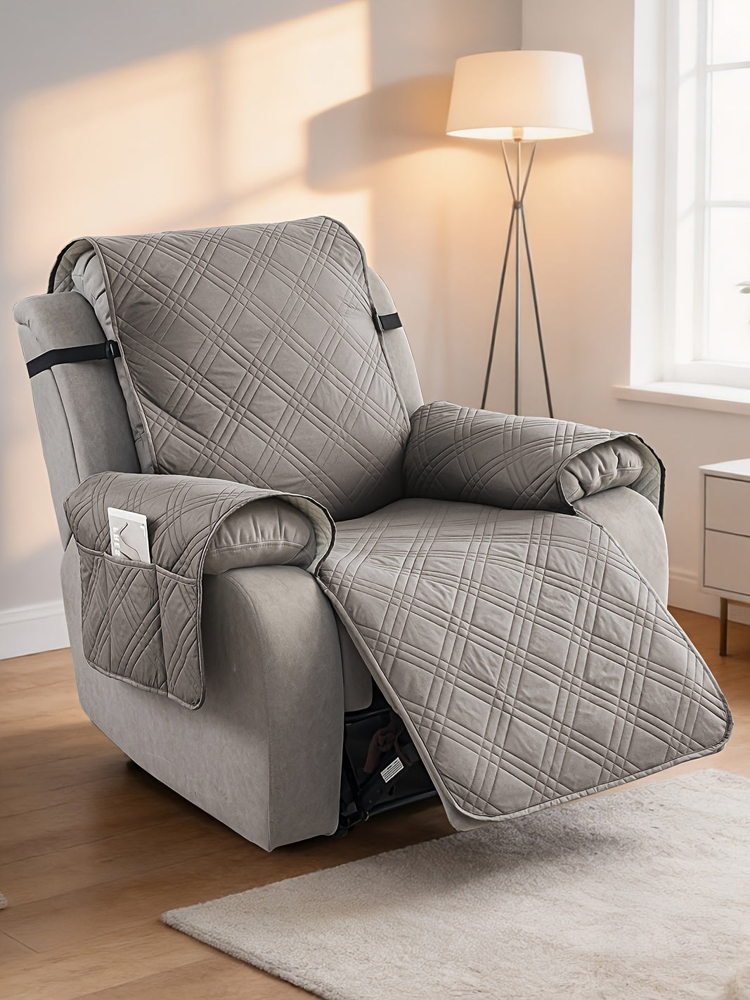 1pc 100% Waterproof Recliner Chair Cover, Non Slip Recliner Covers for Recliner Chair with Pocket, Pet Scratch-Resistant Sofa Slipcover, Washable Furniture Protector, Easy to Install for Living Room, Bedroom, And Study, Halloween Home Decorations