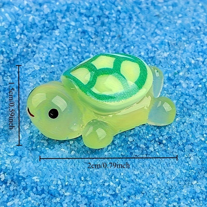 30 Glow-in-the-Dark Mini Resin Turtle Statues - No Electricity Needed, UV/Blacklight Activated Glow, for Marine Party Decorations, Garden, DIY Crafts, Beach Scavenger Hunt - Indoor/Outdoor Use - Perfect for Ocean-Themed Birthday, Aquarium, Classroom Displ