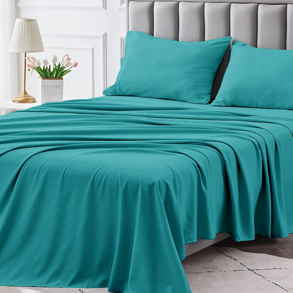 4pcs Queen Size Luxury Hotel-Grade Bed Sheet Set - 2000TC Ultra Soft & Breathable Microfiber with 14" Deep Pocket, Shrinkage & Fade Resistant, Lavender Elegant Deep Pocket Fitted Sheet, Flat Sheet & 2 Pillowcases for Mattresses, All-Season Easy Care Beddi