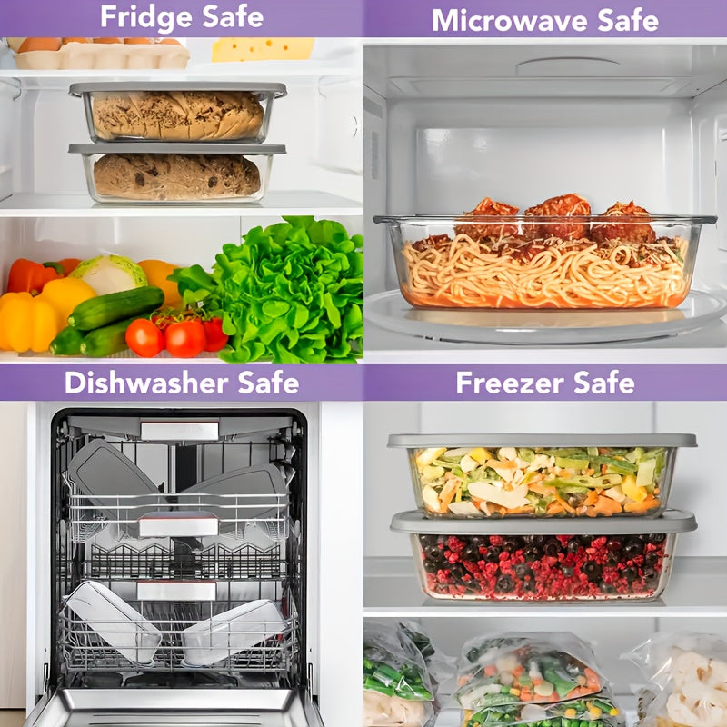 1/2pcs Large-Capacity Glass Baking Dish with Lid, 60.87oz/ 1.9 Qt, with Handles, Stackable, Microwave & Oven Safe, Specialized for Baking Bread & Cakes, Airtight Storage Container, Rectangular Toast Pan, Food Storage Container