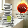 Soft Quick Dry Towel Set, Absorbent Bathroom Towels in 4, 8 and 12-Piece Options with Variant-Specific Hand Towels, Washcloths and Bath Accessories