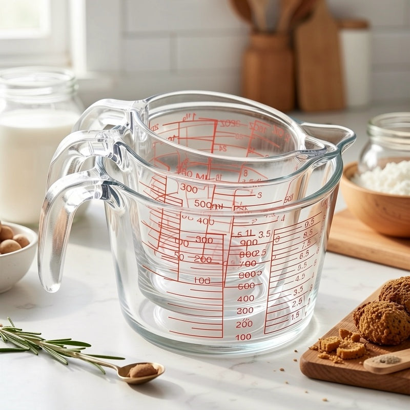 1/3pcs Glass Measuring Cups (10.14oz 16.91oz 33.81oz) Food Grade Measuring Cups - Microwave/Oven Suitable for Home Baking, Cooking, And Kitchen Essentials