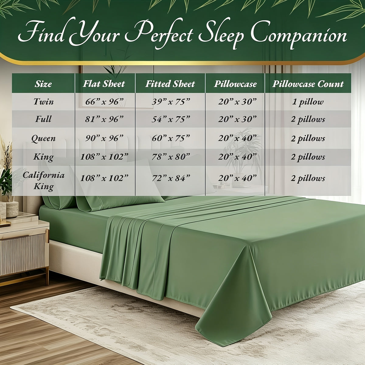4pcs Cooling Bamboo Blend Sheet Set, Breathable Soft Sheets for Hot Sleepers, 14-Inch Deep Pocket, Twin/Full/Queen/King, Kids Room Decor, Christmas Holiday Home Decor