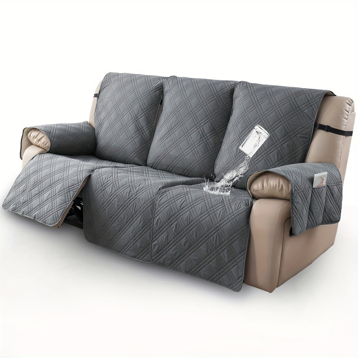 3pcs/set Waterproof Recliner Slipcovers Non-Slip Recliner Sofa Covers Elastic ReclinerChair Cover Furniture Protector for Bedroom Office Living Room, Valentine's Day Gift, Valentine's Day Home Decorations