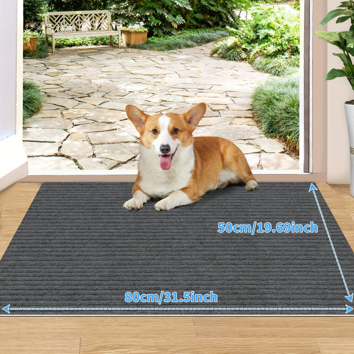 Entryway Mat, Indoor Door Mat Entrance, Non Slip Peel And Stick Low Profile Doormat, Entry Mat Door Mats Indoor, Front Door Mat Inside Door Mat Non Slip, Washable Door Mat, Easy to Clean Doormat, Floor Mat for Entryway