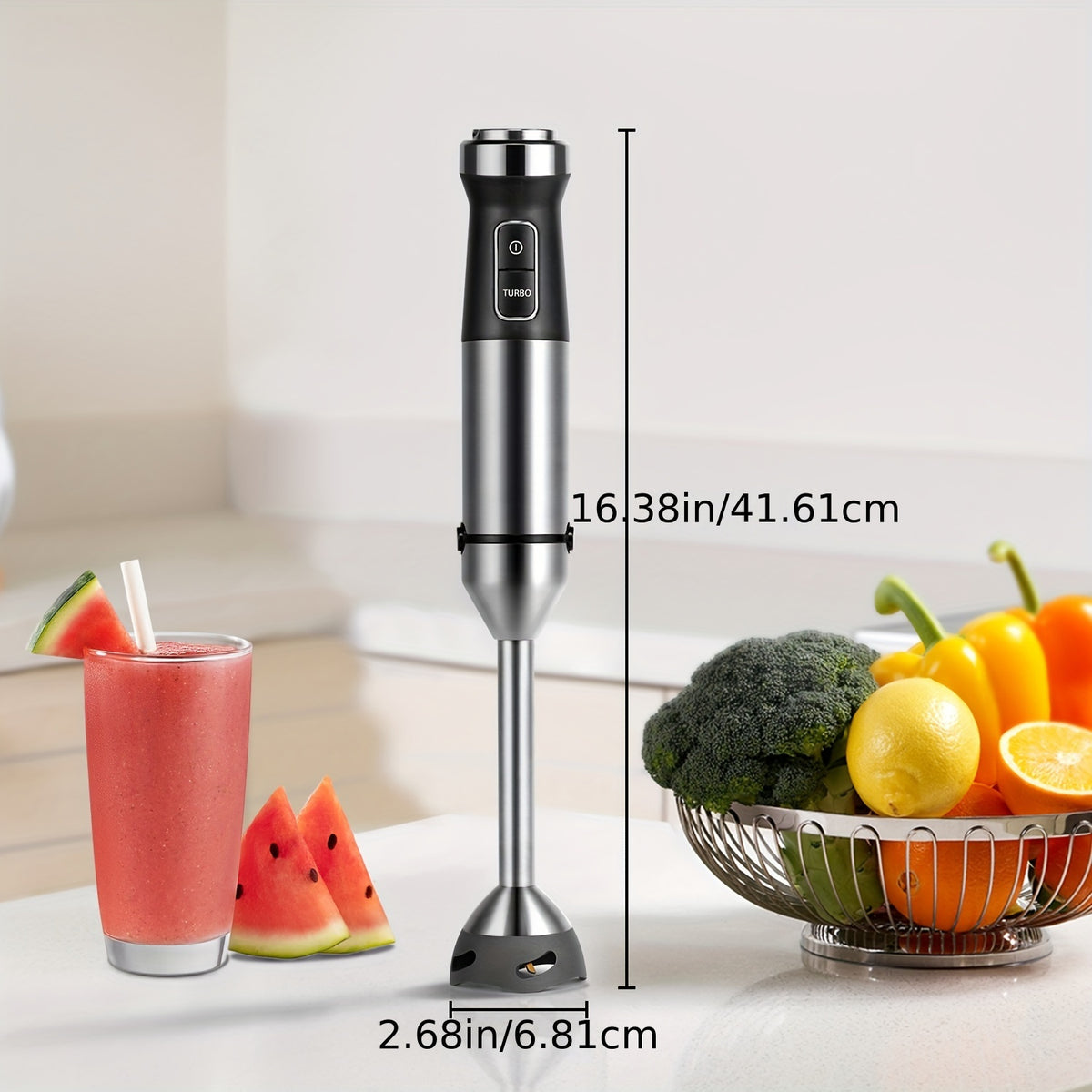 7-in-1 Immersion Blender Handheld 1000W 20-Speed & Turbo Mode, Scratch Resistance Hand Blender WIth Dough Hooks, Egg Beaters, Whisk, 27.05oz Beaker, 20.29oz Chopper Titanium Blades, BPA-Free