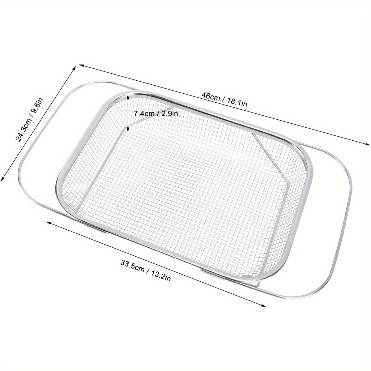 Telescopic Sink Colander, 201 Stainless Steel Adjustable Draining Basket, 13.39 x 9.45 Inch Listed Size for Washing Fruits and Vegetables in Home Kitchens
