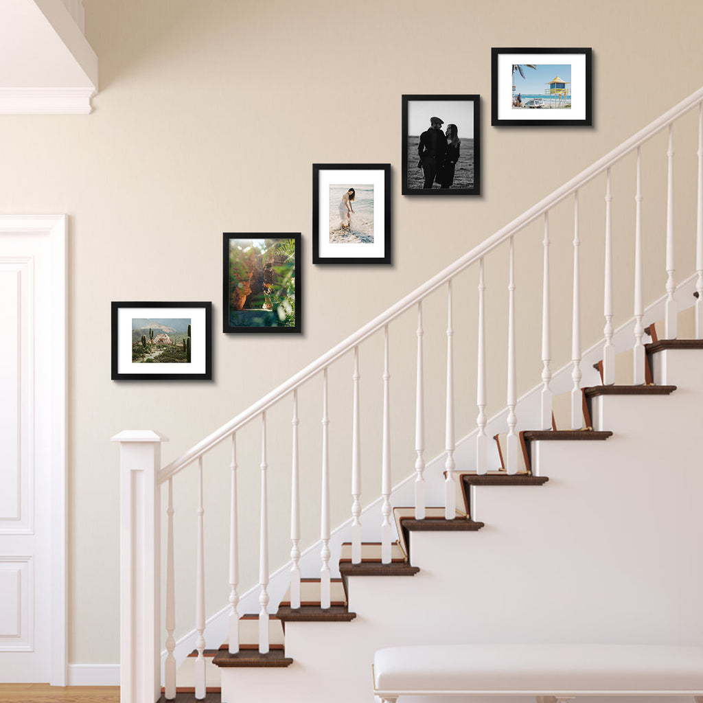3 Pack 6x8/8x10/9x12/11x14/16x20 Picture Frames Set with Mat or without Mat, Engineered Wood Photo Frames with Plexiglass, for Wall or Tabletop Display - Gallery Wall Frames, Office Home Decor,Poster Frames