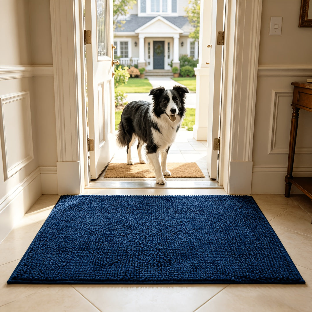 Super Absorbent Microfiber Dog Door Mat for Muddy Paws, Non-Slip Washable Pet Rug, Quick Dry Chenille Entryway Carpet, Indoor Outdoor Carpet, Outside Rug, Outside Rugs, Machine Washable Indoor Outdoor Mat
