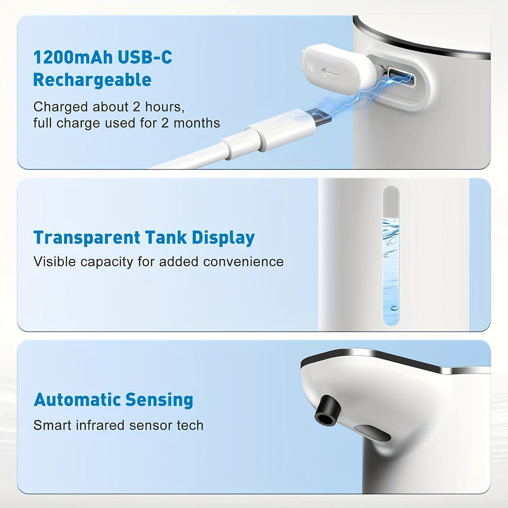 Intelligent Electric Induction Soap Dispenser, Hand Soap Dispenser, Kitchen Sink Soap Dispenser, Foam Soap Dispenser Wall Mounted, Suitable for Families, Hotels, Dormitories, And Other Places