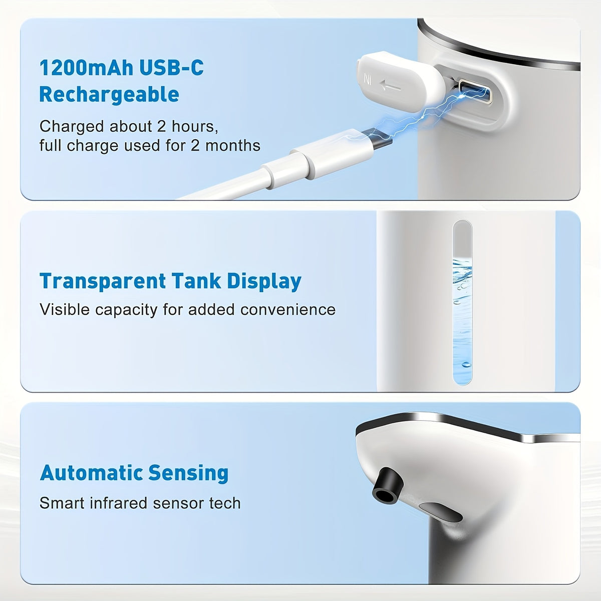 Intelligent Electric Induction Soap Dispenser, Hand Soap Dispenser, Kitchen Sink Soap Dispenser, Foam Soap Dispenser Wall Mounted, Suitable for Families, Hotels, Dormitories, And Other Places
