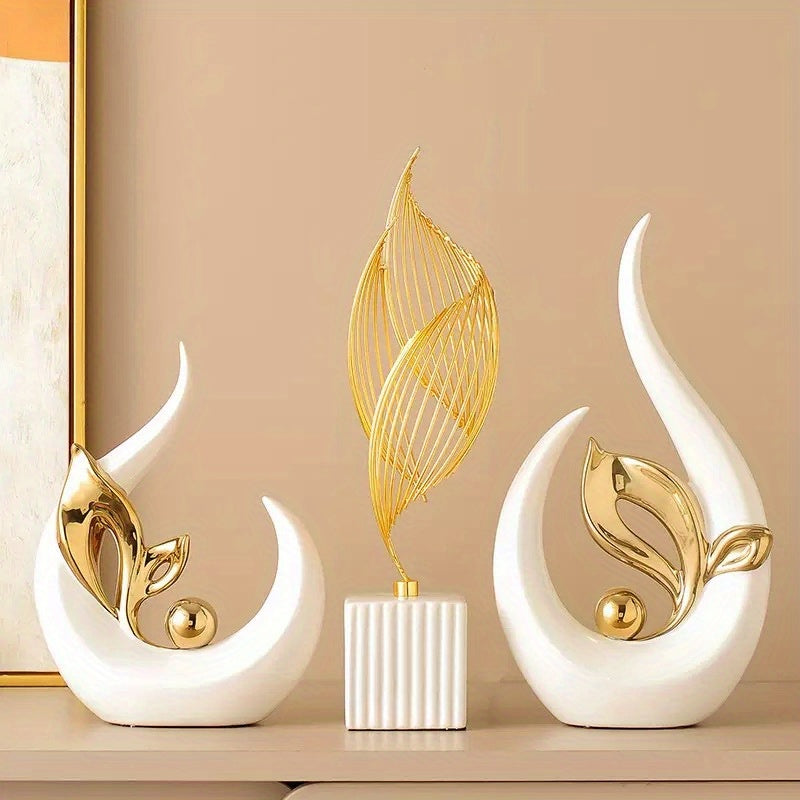 Size Two-Piece Set, Living Room, Wine Cabinet, TV Cabinet Ornaments, Light Luxury, Entry, Entrance, Home Decorations, Resin Statue Ornaments