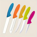 Paring Knife Set of 5 with Colorful Ergonomic PP Handles, Small Steel Kitchen Knives for Peeling, Trimming and Preparing Fruits and Vegetables