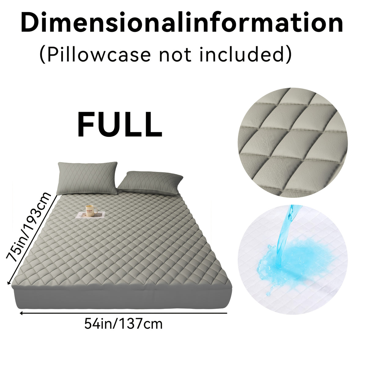 1pc Luxury Waterproof Mattress Protector with Side Storage Pocket, Diamond Quilted Deep Pocket Mattress Cover Including Random Color, Breathable Cooling Mattress Pad, Soft Noiseless Bed Protector for Twin Full Queen King