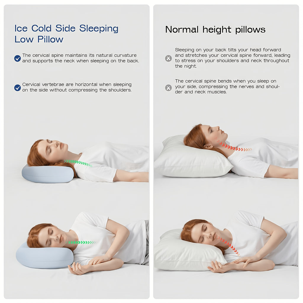 1pc Cloud Pillow for Neck Support, Ergonomic Contoured Design with Cooling Cover, All-Season Cooling Bed Pillow, Machine Washable, Multi-Color Options
