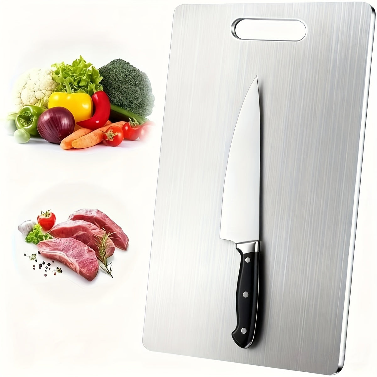 3pcs Titanium Cutting Board Set for Kitchen, 2025 New Upgrade 100% Pure Titanium Cutting Board Kitchen Set, Large/Medium/Small Cutting Boards, Double-Sided Durable Metal Cutting Board