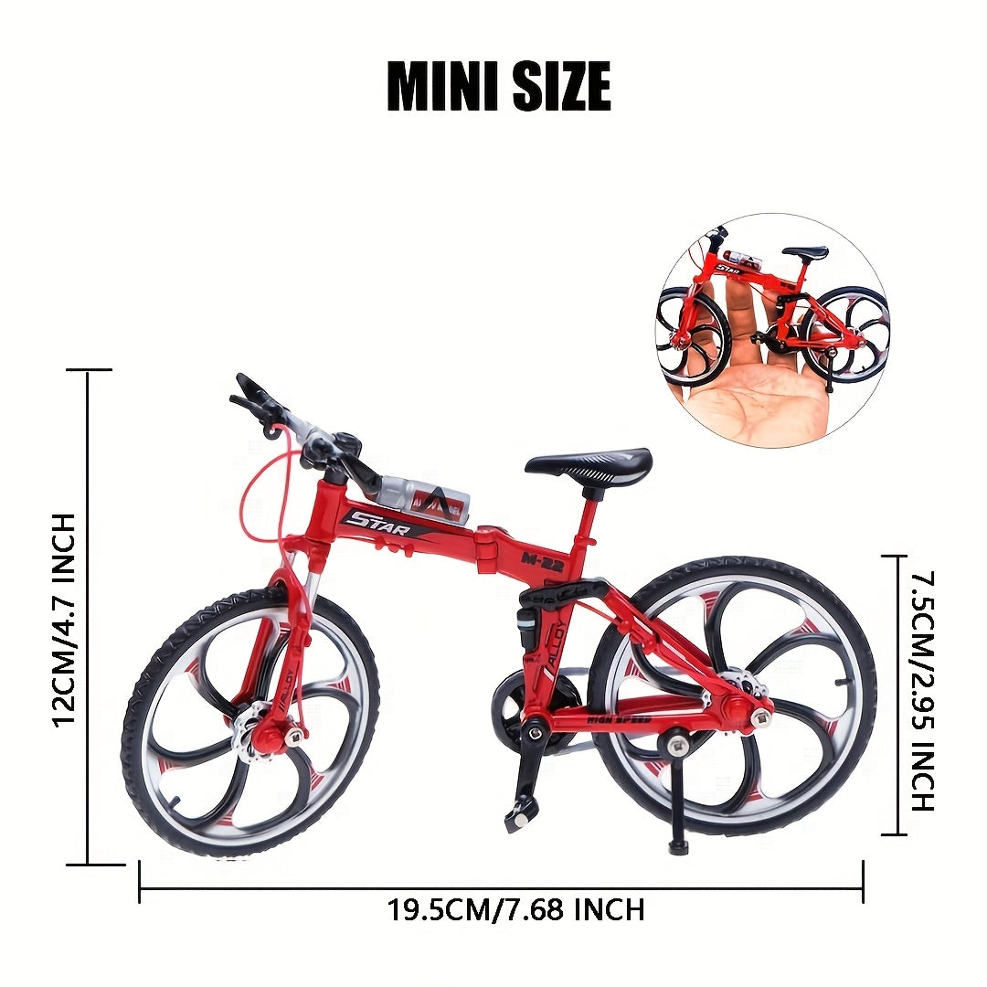 1:8 Scale Alloy Mountain Bike Model, Foldable, Available in Three Colors, Suitable as a Holiday Gift for Family, Friends, Classmates, and Colleagues for Christmas and New Year, Home, Bedroom, Living Room, and Office Decorative Craft
