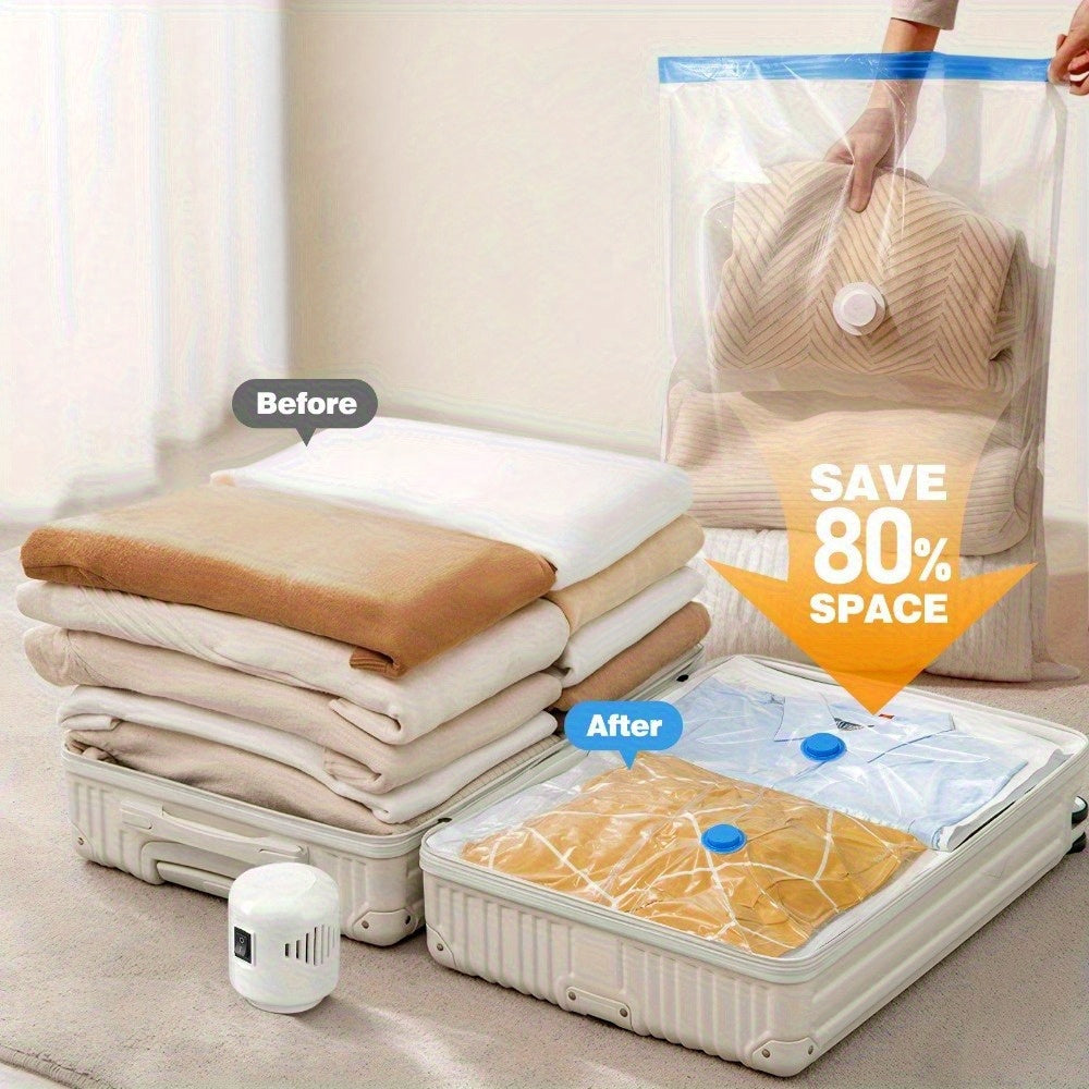 [Vacuum Storage Bags] 16pcs Vacuum Compression Bags with Electric Pump, (7 Small, 6 Medium, 3 Large)Vacuum Seal Storage Bags Space Saver Travel Size for Storage for Luggage, Vacuum Storage Bags for Clothes, Bedding, Pillows, Quilts, Blankets